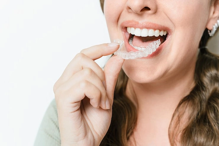 woman inserting clear teeth aligner 410521 1506 1